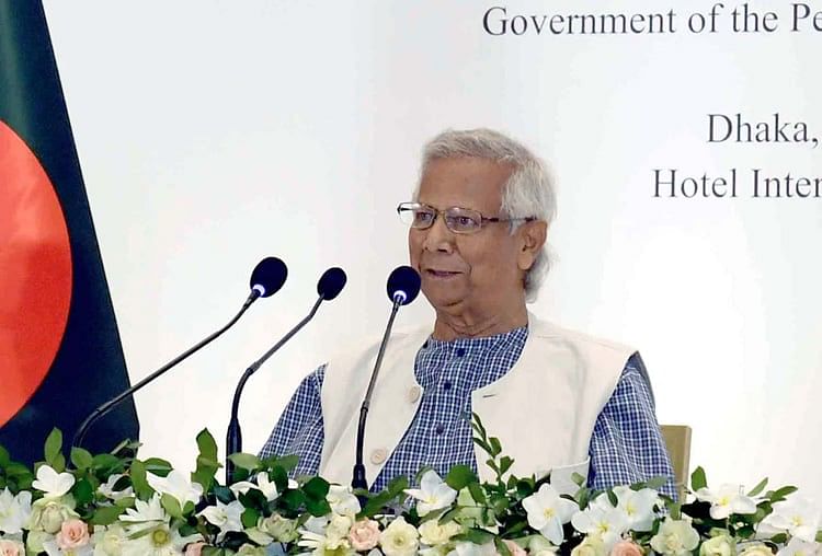 Chief adviser to the interim government Dr. Muhammad Yunus speaks at a programme addressing the foreign diplomats stationed in Dhaka on 18 August 2024